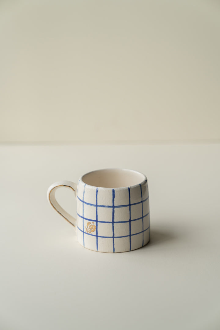Azure checkered mug