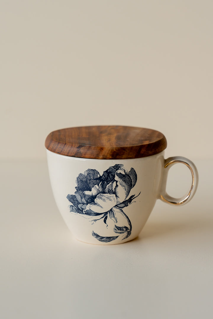 NeoBloom mug with wooden coaster