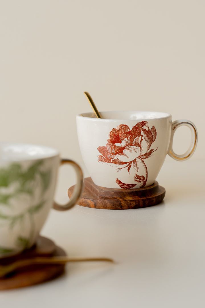 NeoBloom mug with wooden coaster