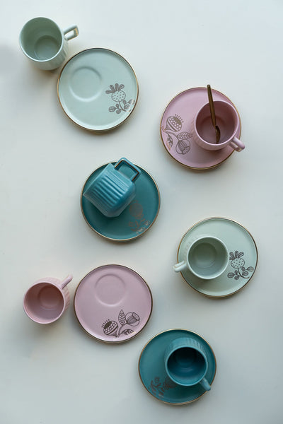 Anar cups & saucers ( set of 6)