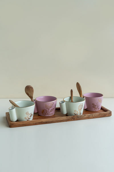 Anar bowls with wooden spoons (set of 4)