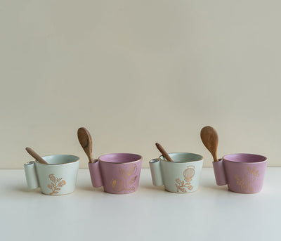 Anar bowls with wooden spoons (set of 4)