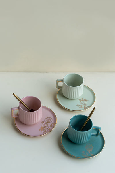 Anar cups & saucers ( set of 6)