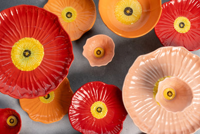 poppy 11" platter with dip bowl