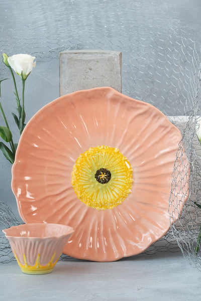 poppy 11" platter with dip bowl