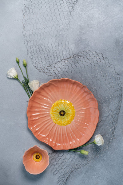 poppy 11" platter with dip bowl
