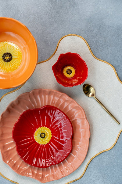 poppy 11" platter with dip bowl