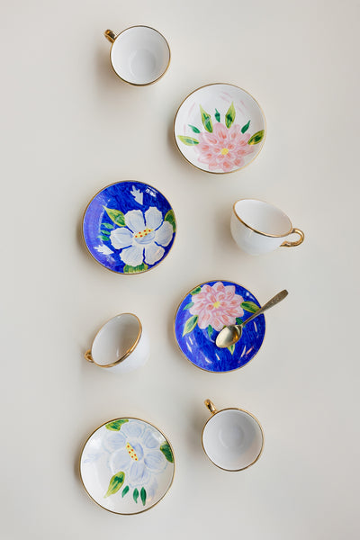 Water Lilies Cups And Saucers (Set Of 4)